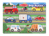 Melissa and Doug Wooden Peg Puzzle - Vehicles