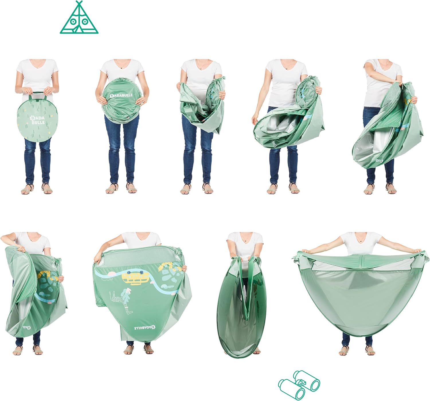 Badabulle Anti-UV Baby Tent - Green - Laadlee