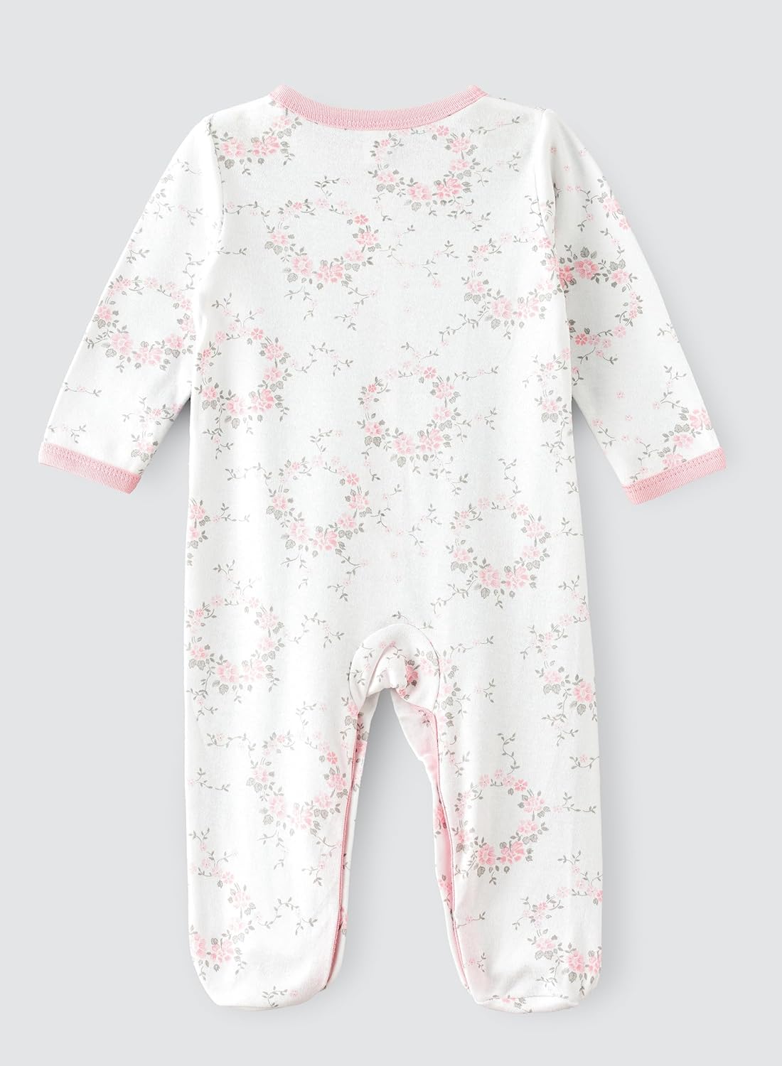 Tiny Hug Baby Sleep Suit with Mittens - Floral - Laadlee