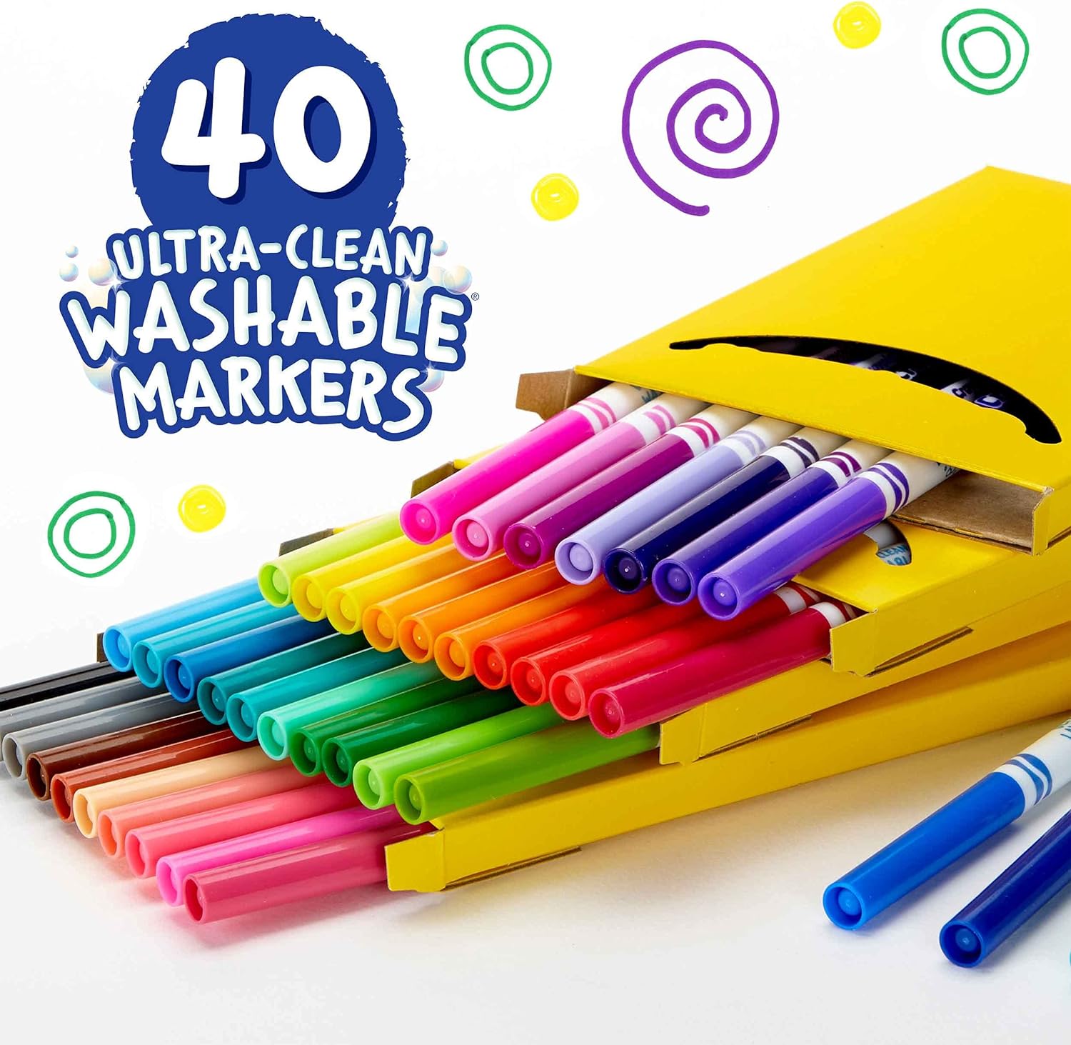 Crayola Ultra-Clean Washable Fine Line ColorMax Markers - Pack of 40 - Laadlee