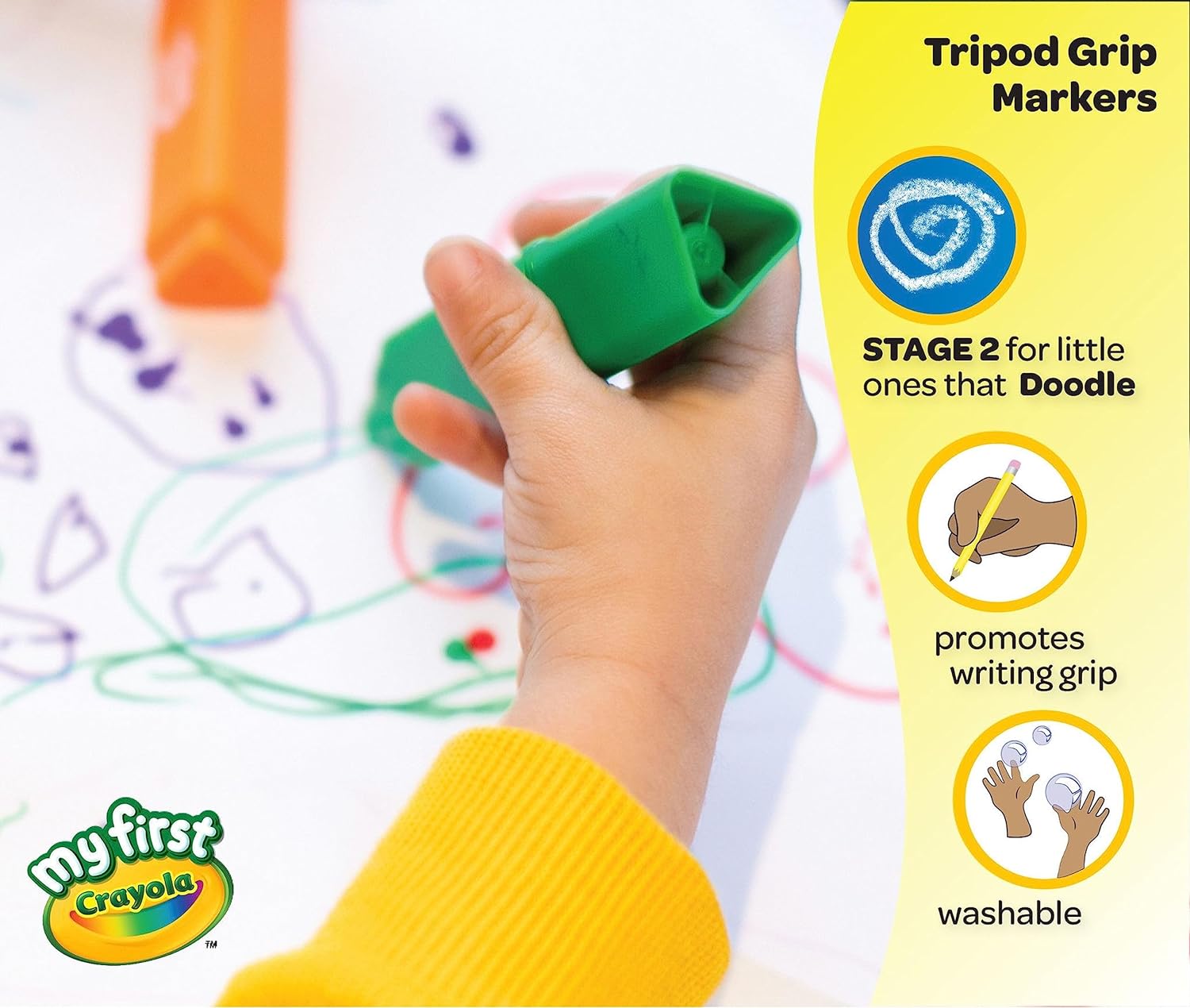 Crayola My First Tripod Washable Markers - Pack of 8 - Laadlee