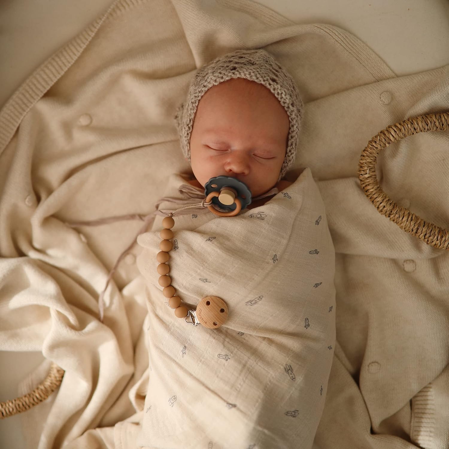 Mushie Swaddle - Rocket Ship - Laadlee