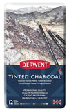 Derwent Tinted Charcoal Pencil Tin Of 12
