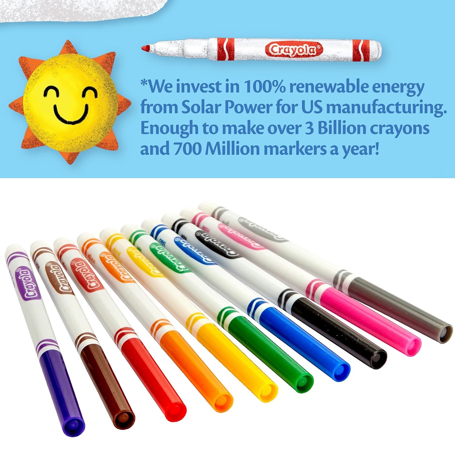 Crayola Classic Fine Line Color Max Markers - Pack of 10 - Laadlee