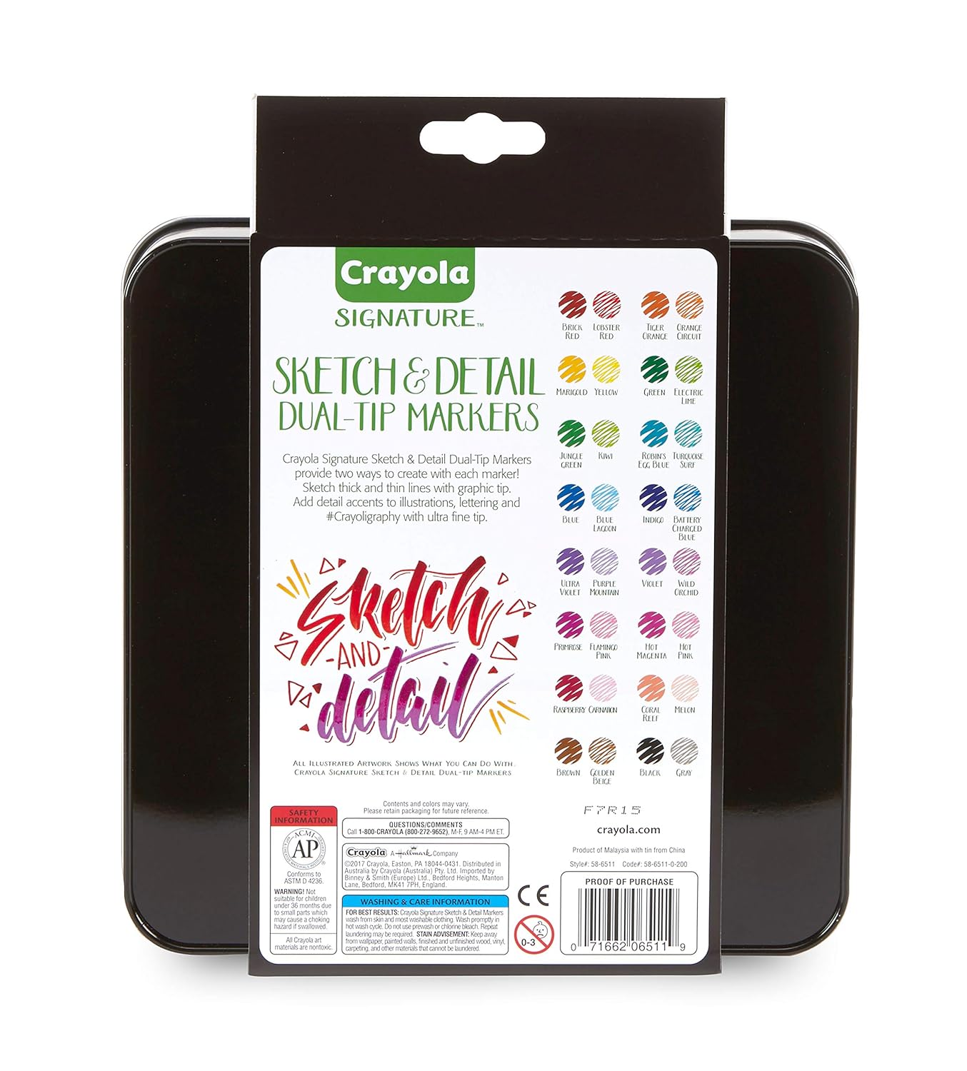 Crayola Signature Sketch & Detail Dual Ended Markers - Pack of 16 - Laadlee
