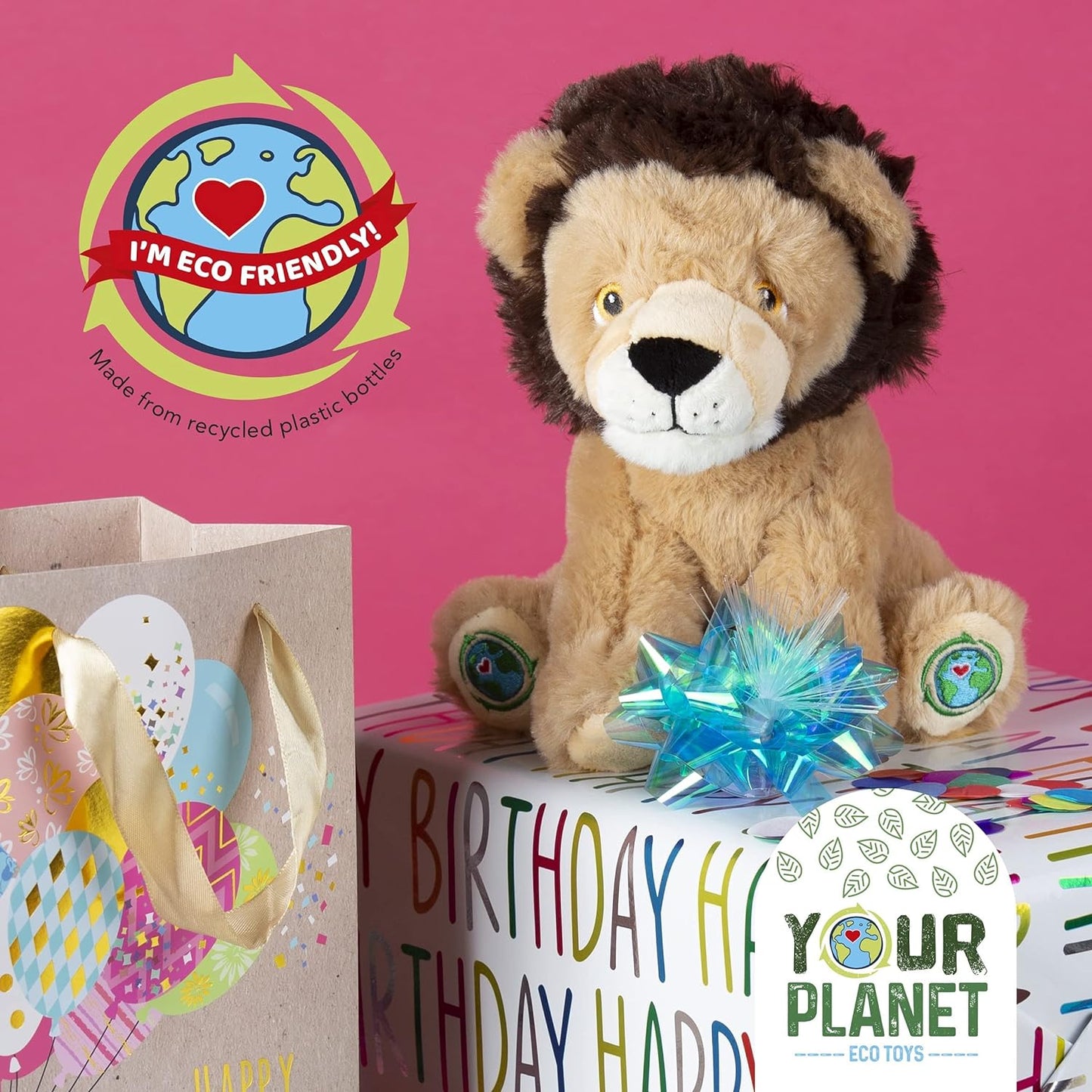 Your Planet 9" Eco Plush Wildlife - Lion - Laadlee