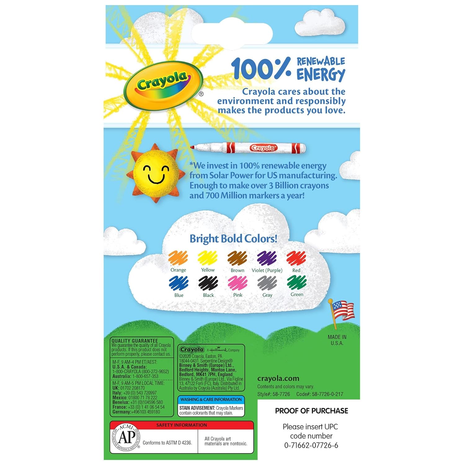 Crayola Classic Fine Line Color Max Markers - Pack of 10 - Laadlee
