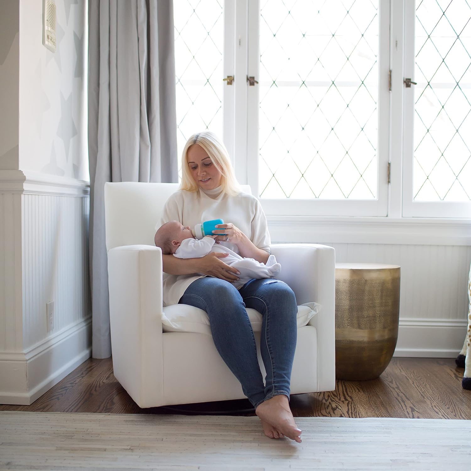 Dr. Brown's Wide Neck Glass Bottle Sleeve 150ml - Blue - Laadlee