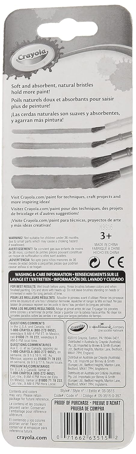 Crayola  Art and Craft Brush Set - Pack of 4 - Laadlee