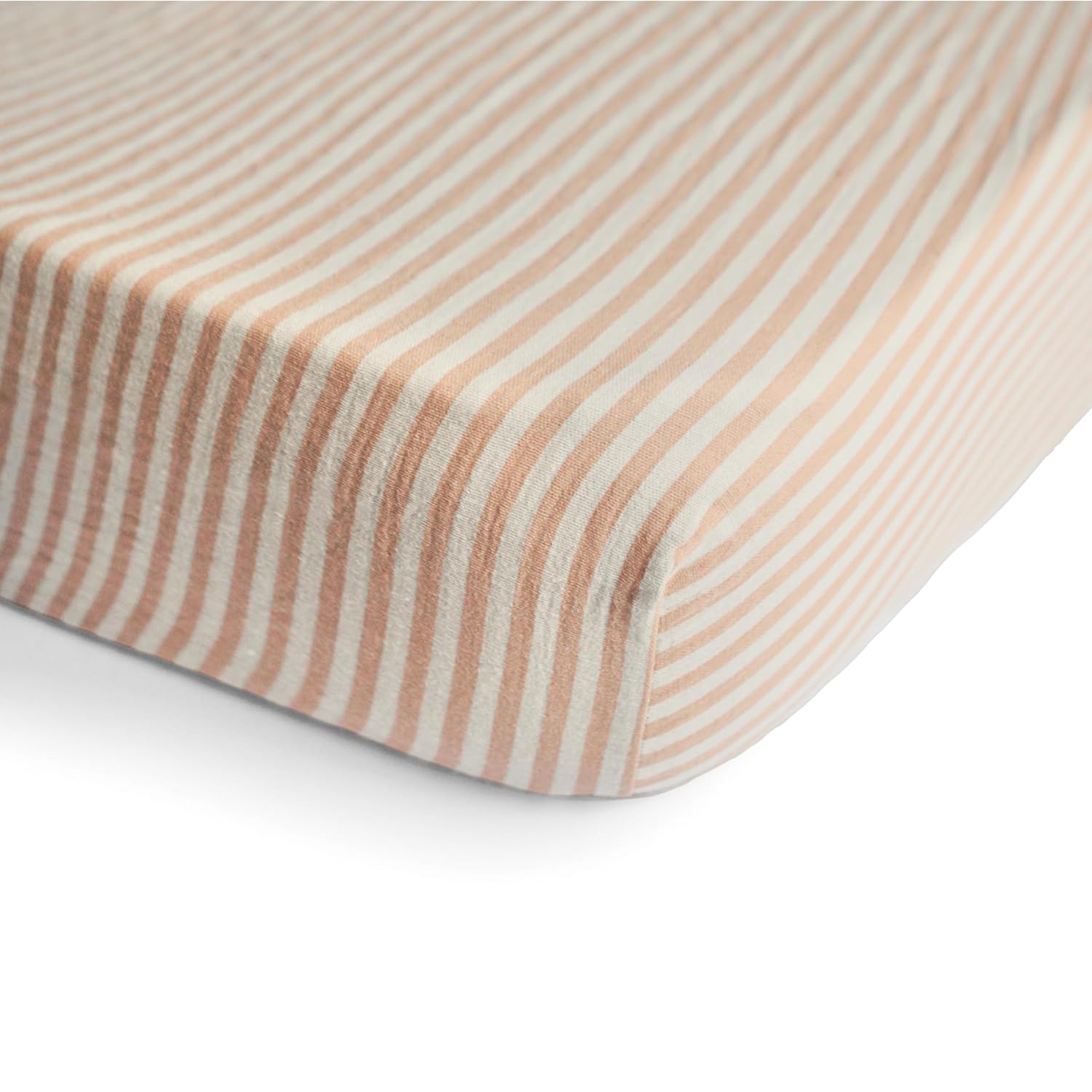 Mushie Crib Sheet Small Natural Stripe - Laadlee