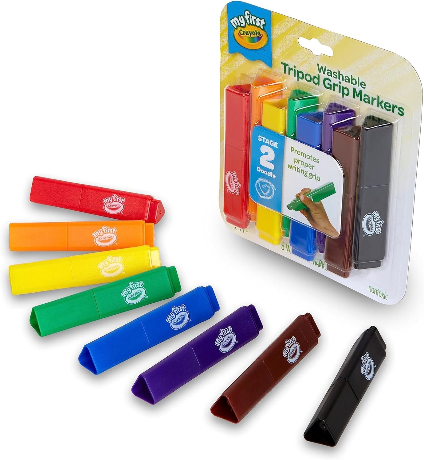 Crayola My First Tripod Washable Markers - Pack of 8 - Laadlee
