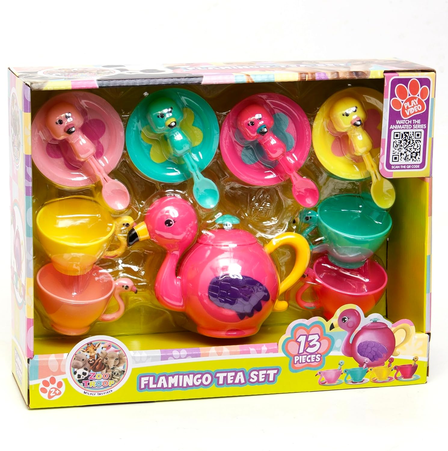 Zoo Troop Flamingo Tea Set With Accessories - Laadlee