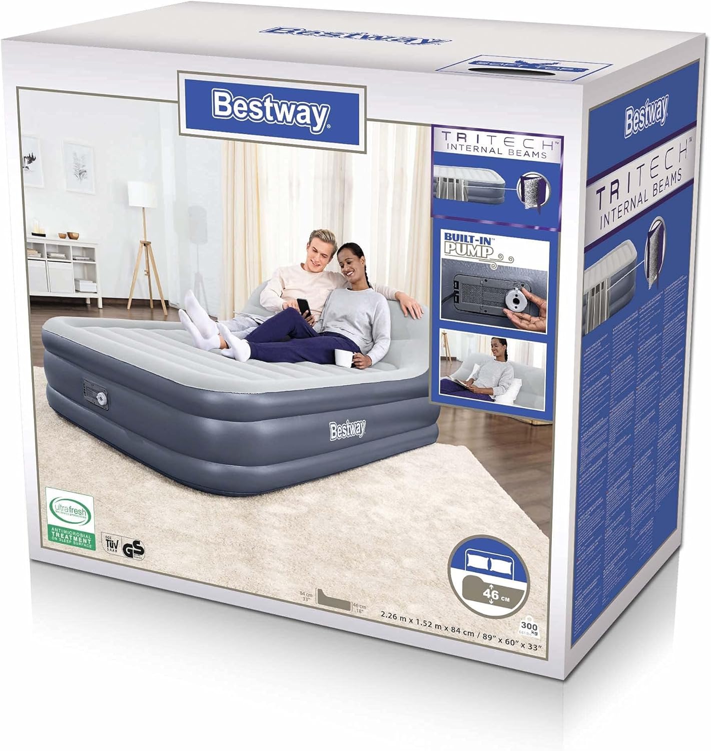 Bestway Airbed Queen B.I Ac Pump - 226X152X84