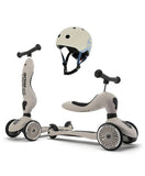 Scoot & Ride 2-in-1 Highwaykick 1 Scooter And Helmet S-M - Ash