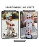 Scoot & Ride 2-in-1 Highwaykick 1 Scooter And Helmet XXS-S - Ash