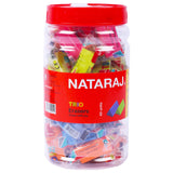 Nataraj Trio Neon Big Triangle Eraser Assorted 40Pcs Jar
