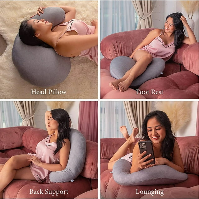 Pharmedoc My Little Bean Nursing Pillow - Dark Grey - Laadlee
