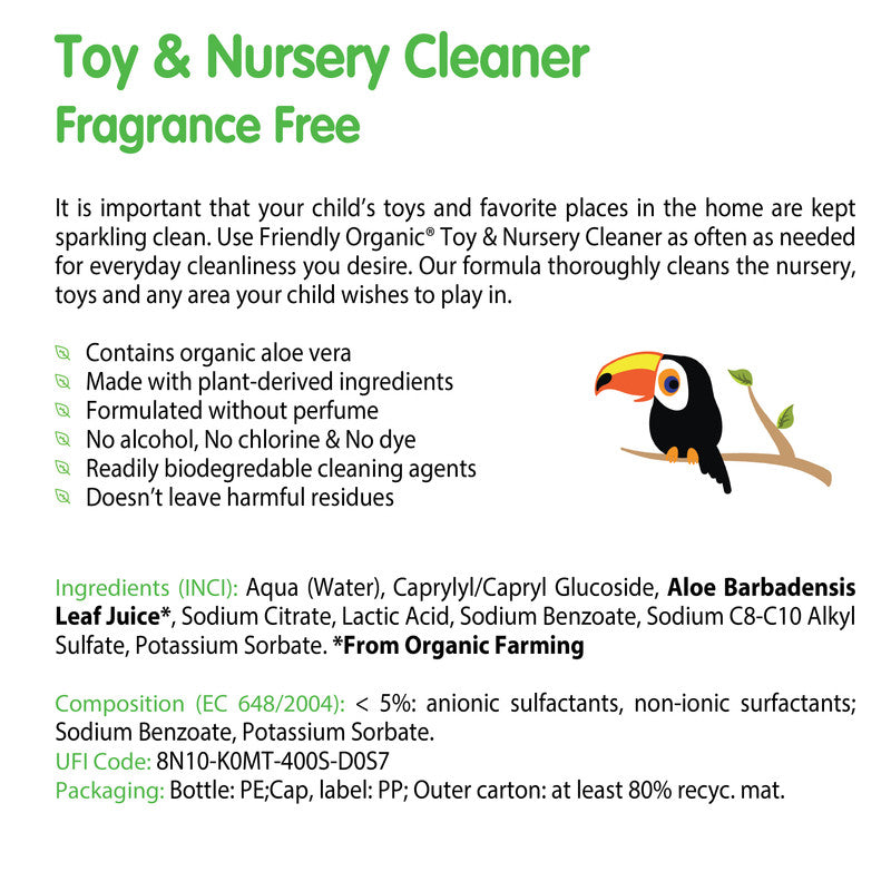 Friendly Organic Fragrance Free Toy & Nursery Cleaner - 100ml