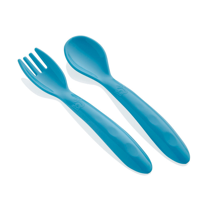 Babyjem Baby Spoon and Fork Set - Blue - Laadlee