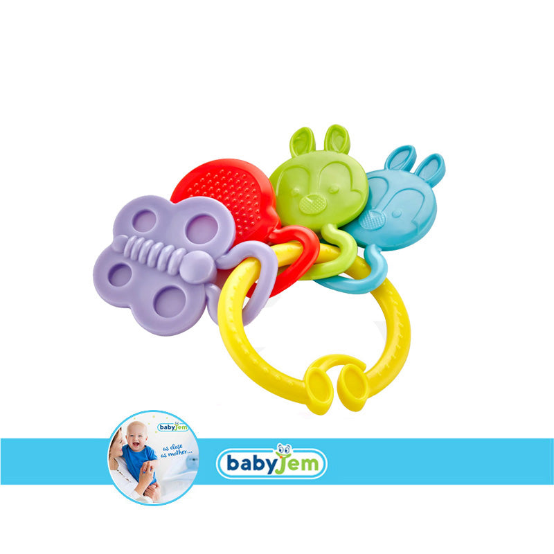 Babyjem Rattle Teether - Yellow - Laadlee