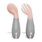 Babyjem Plastic Angled Fork & Spoon Set - Rose - Laadlee