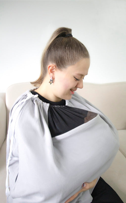 Babyjem Breast Feeding with Tulle Cover - Grey