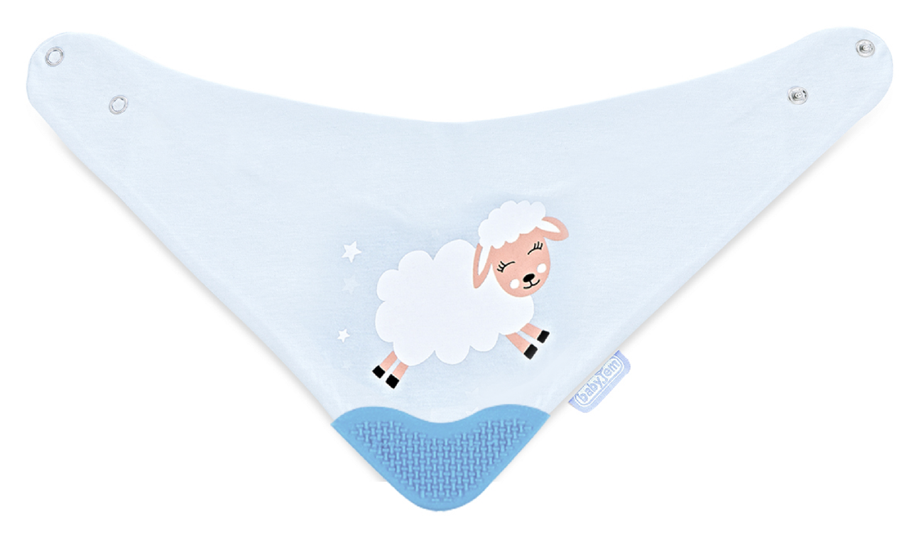 Babyjem Triangle Bib with Teether - Blue - Laadlee