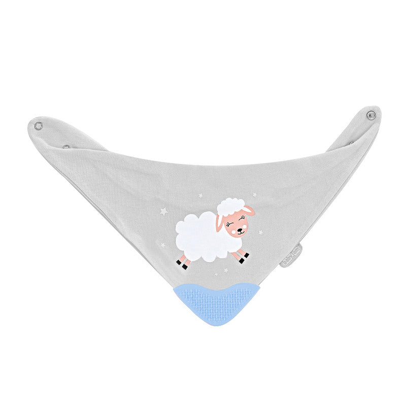 Babyjem Triangle Bib with Teether - Blue - Laadlee