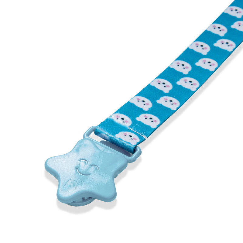 Babyjem Print Pacifier Holder - Blue - Laadlee