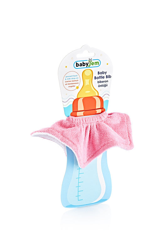 Babyjem Baby Bottle Bib - Pink - Laadlee