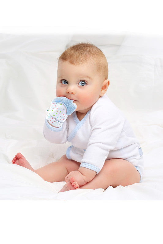 Babyjem Baby Tooth Scarifying Gloves Butterfly - Blue - Laadlee