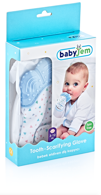Babyjem Baby Tooth Scarifying Gloves Butterfly - Blue - Laadlee