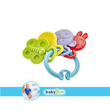 Babyjem Rattle Teether - Blue - Laadlee