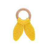 Babyjem Amigurumi Wooden Ring Teether - Yellow - Laadlee