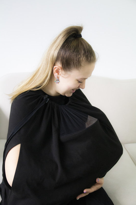 Babyjem Breast Feeding with Tulle Cover - Black