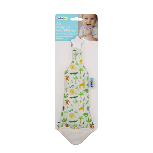 Babyjem Baby Teething Scarf & Tie - White - Laadlee