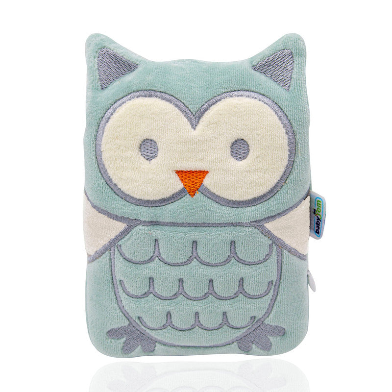 Babyjem Cherry Seeds Filled Velvet Colic Owl Pillow - Green