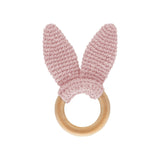 Babyjem Amigurumi Wooden Ring Teether - Pink - Laadlee