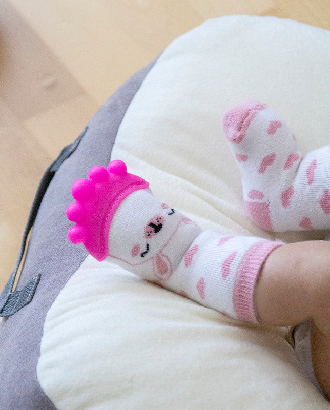 Babyjem Sock Teether - Pink - Laadlee