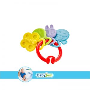 Babyjem Rattle Teether - Red - Laadlee