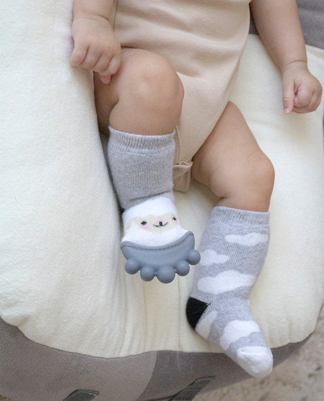 Babyjem Sock Teether - Grey - Laadlee