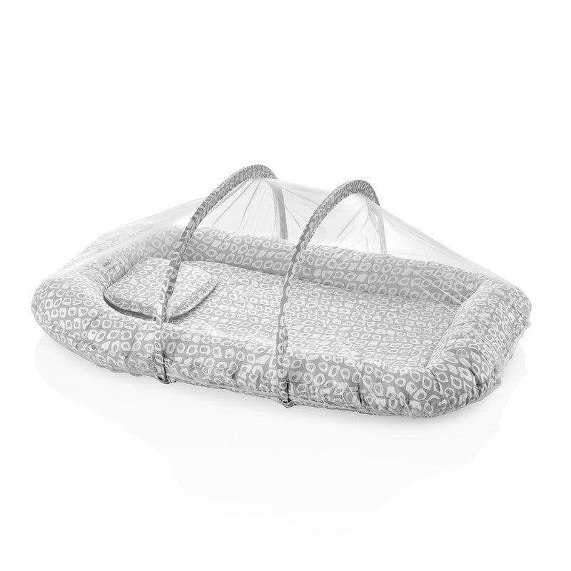 Babyjem Babynest with Mosquito Net -  Grey