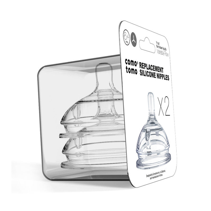 Comotomo Natural Teat Silicone Nipples Variable Flow - Transparent - Laadlee