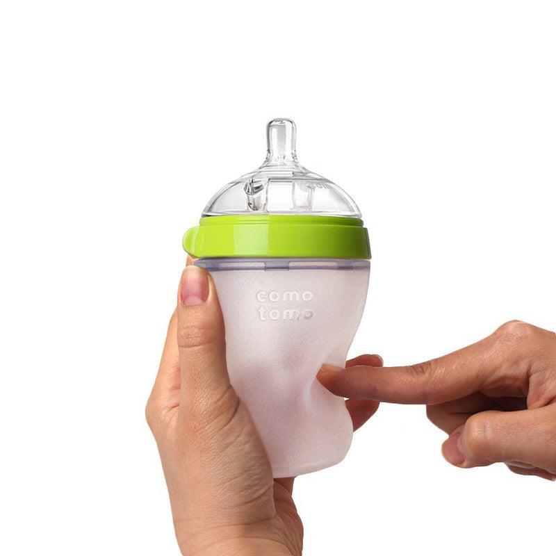 Comotomo Natural Feel Baby Feeding Bottle 150ml - Green (Pack Of 2) - Laadlee