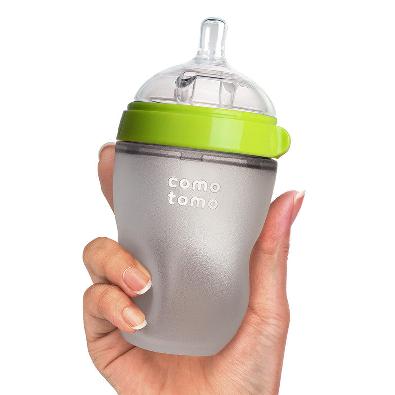 Comotomo Natural Feel Baby Feeding Bottle 250ml - Green - Laadlee