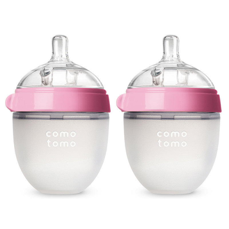 Comotomo Natural Feel Baby Feeding Bottle 150ml - Pink (Pack Of 2) - Laadlee