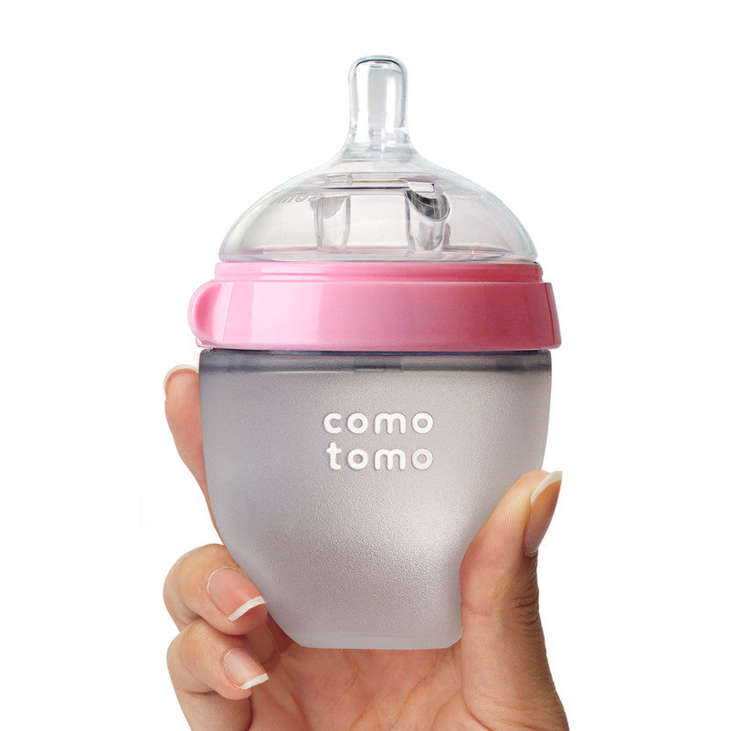 Comotomo Natural Feel Baby Feeding Bottle 150ml - Pink (Pack Of 2) - Laadlee