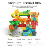 Feelo Whale Slide Run Big Building Blocks - 97pcs