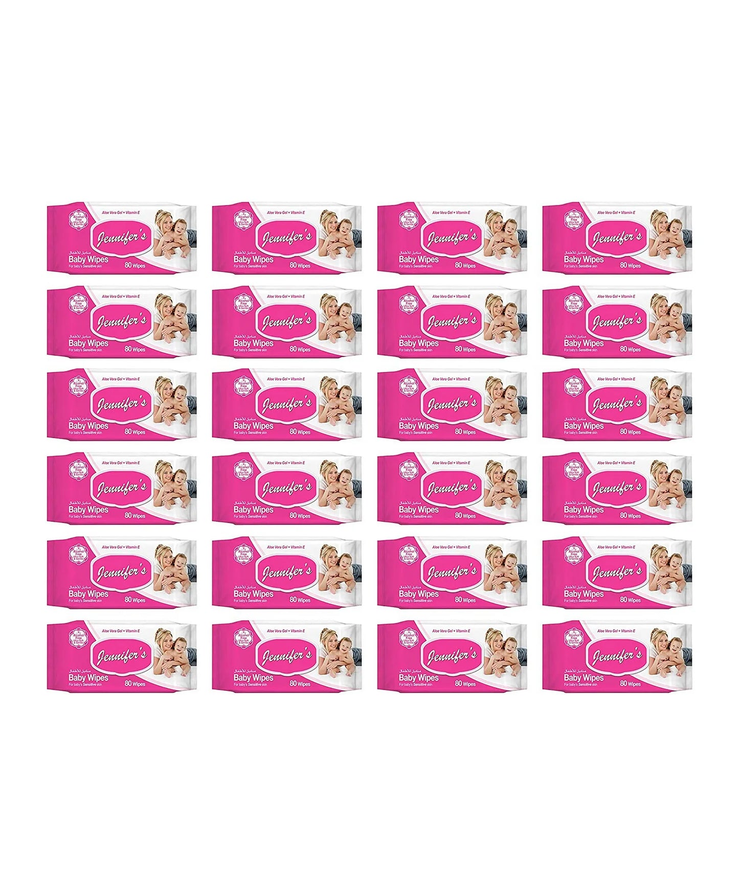 Jennifer's Baby Wipes Pack of 12 + 12 Free -1920pcs