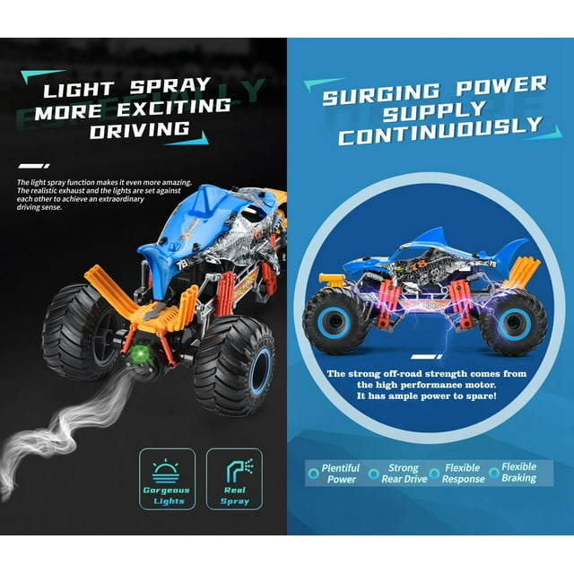 Crazon 2.4G 1:10 Rc Shark With Smoking Function - Blue - Laadlee